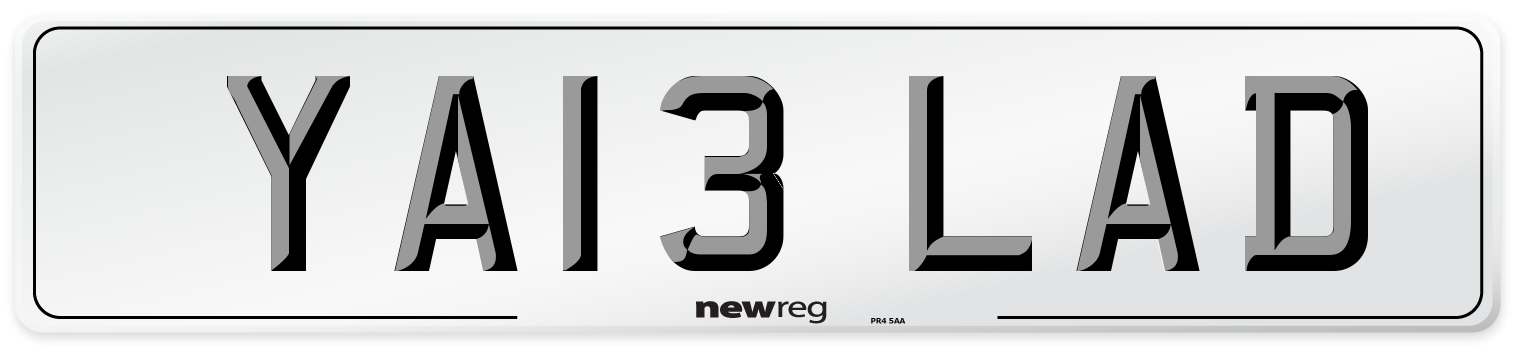 YA13 LAD Number Plate from New Reg